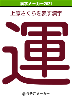 上原さくらの2021年の漢字メーカー結果