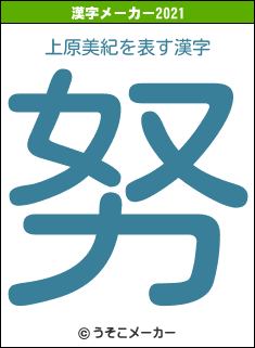 上原美紀の2021年の漢字メーカー結果
