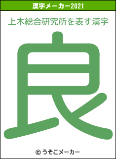 上木総合研究所の2021年の漢字メーカー結果
