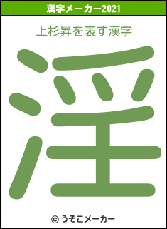 上杉昇の2021年の漢字メーカー結果