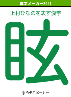 上村ひなのの2021年の漢字メーカー結果