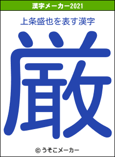 上条盛也の2021年の漢字メーカー結果