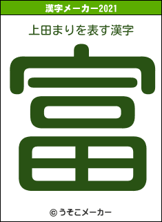 上田まりの2021年の漢字メーカー結果
