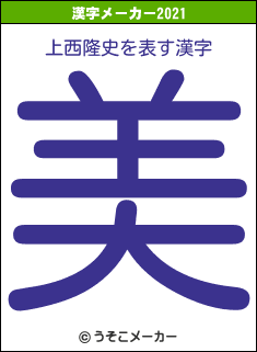 上西隆史の2021年の漢字メーカー結果