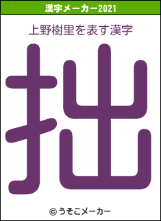 上野樹里の2021年の漢字メーカー結果