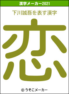 下川誠吾の2021年の漢字メーカー結果