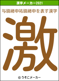 与鐃緒申祐鐃緒申の2021年の漢字メーカー結果