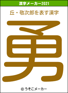 丘・敬次郎の2021年の漢字メーカー結果