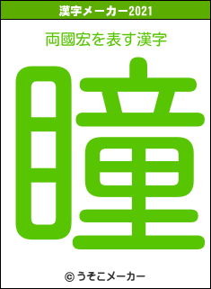 両國宏の2021年の漢字メーカー結果