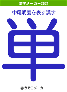 中尾明慶の2021年の漢字メーカー結果