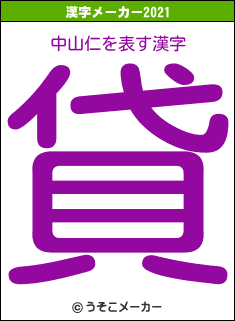 中山仁の2021年の漢字メーカー結果