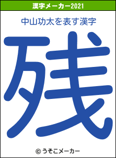 中山功太の2021年の漢字メーカー結果