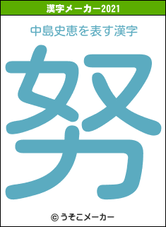 中島史恵の2021年の漢字メーカー結果