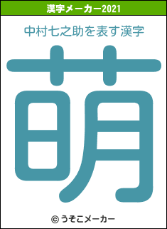 中村七之助の2021年の漢字メーカー結果