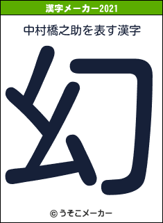 中村橋之助の2021年の漢字メーカー結果