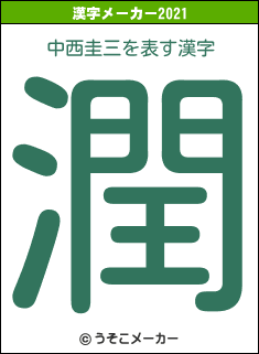 中西圭三の2021年の漢字メーカー結果