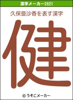 久保亜沙香の2021年の漢字メーカー結果