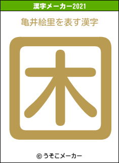 亀井絵里の2021年の漢字メーカー結果