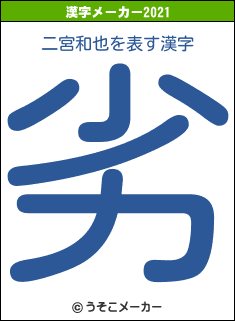 二宮和也の2021年の漢字メーカー結果