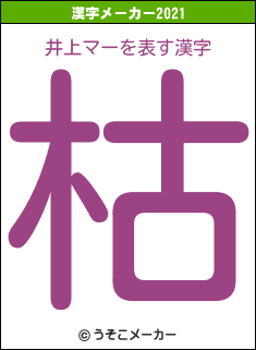井上マーの2021年の漢字メーカー結果