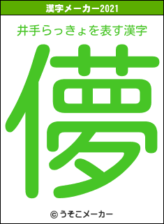 井手らっきょの2021年の漢字メーカー結果