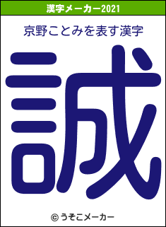 京野ことみの2021年の漢字メーカー結果