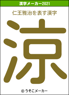 仁王雅治の2021年の漢字メーカー結果
