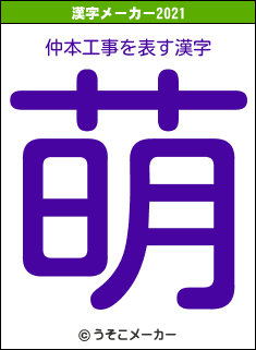 仲本工事の2021年の漢字メーカー結果