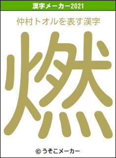 仲村トオルの2021年の漢字メーカー結果