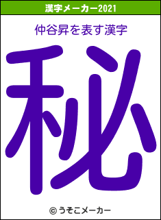 仲谷昇の2021年の漢字メーカー結果