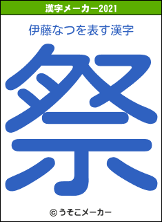 伊藤なつの2021年の漢字メーカー結果