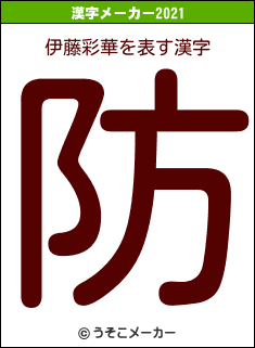 伊藤彩華の2021年の漢字メーカー結果