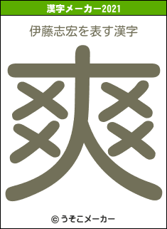 伊藤志宏の2021年の漢字メーカー結果
