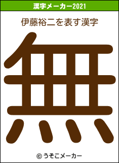 伊藤裕二の2021年の漢字メーカー結果