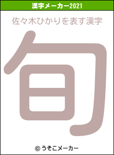 佐々木ひかりの2021年の漢字メーカー結果