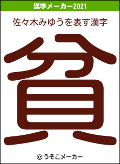 佐々木みゆうの2021年の漢字メーカー結果