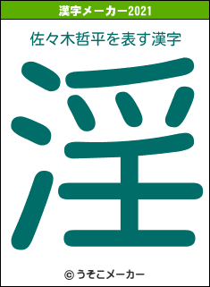 佐々木哲平の2021年の漢字メーカー結果