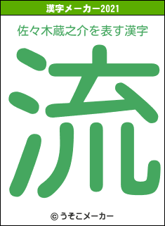 佐々木蔵之介の2021年の漢字メーカー結果