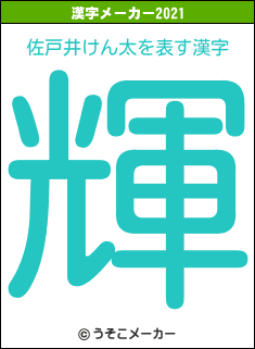 佐戸井けん太の2021年の漢字メーカー結果