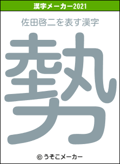 佐田啓二の2021年の漢字メーカー結果