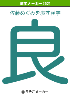 佐藤めぐみの2021年の漢字メーカー結果