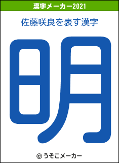 佐藤咲良の2021年の漢字メーカー結果