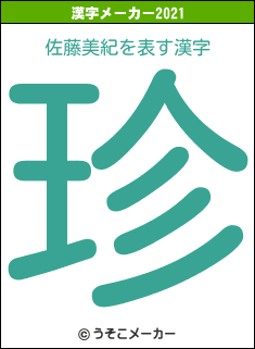 佐藤美紀の2021年の漢字メーカー結果