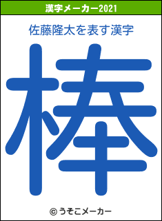 佐藤隆太の2021年の漢字メーカー結果
