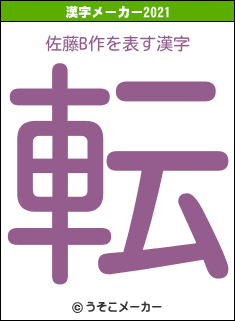 佐藤B作の2021年の漢字メーカー結果