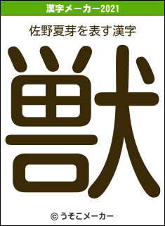 佐野夏芽の2021年の漢字メーカー結果