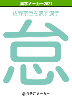 佐野泰臣の2021年の漢字メーカー結果