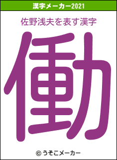 佐野浅夫の2021年の漢字メーカー結果