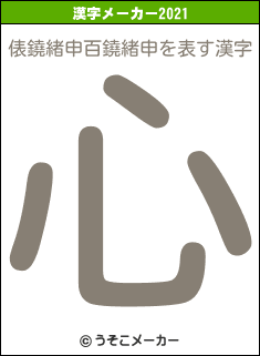 俵鐃緒申百鐃緒申の2021年の漢字メーカー結果