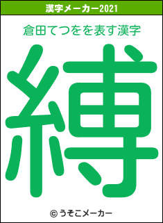 倉田てつをの2021年の漢字メーカー結果